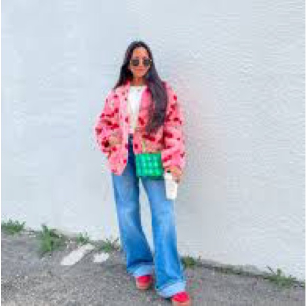 New In Sherpa Cherry Jacket size M